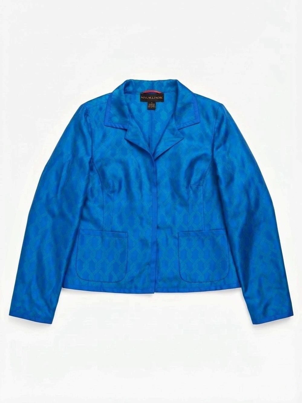 Nina McLemore Silk Geometric Jacket in Blue & Green Size Medium size 10